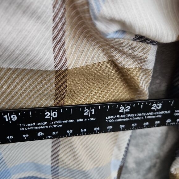 Turnbury Men's shirt sz L 34 blue beige plaid button down casual - Picture 5 of 11